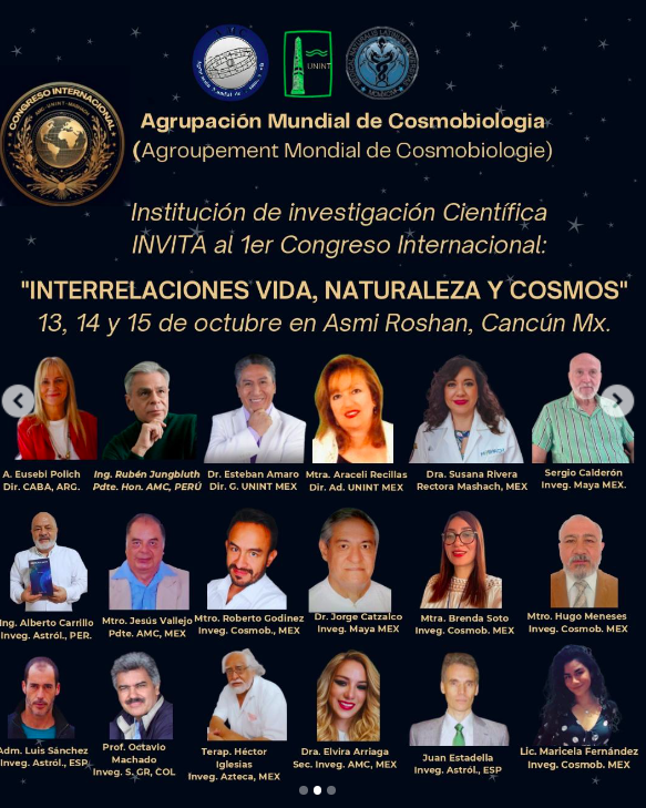 Primer Congreso Internacional de Interrelaciones de vida, naturaleza y cosmos. México, 2023. Ponentes.